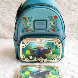 NWT Loungefly Disney Brave Backpack And Wallet