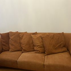 Italian Suede Leather Sofa & Loveseat – $699 OBO – Pickup ASAP