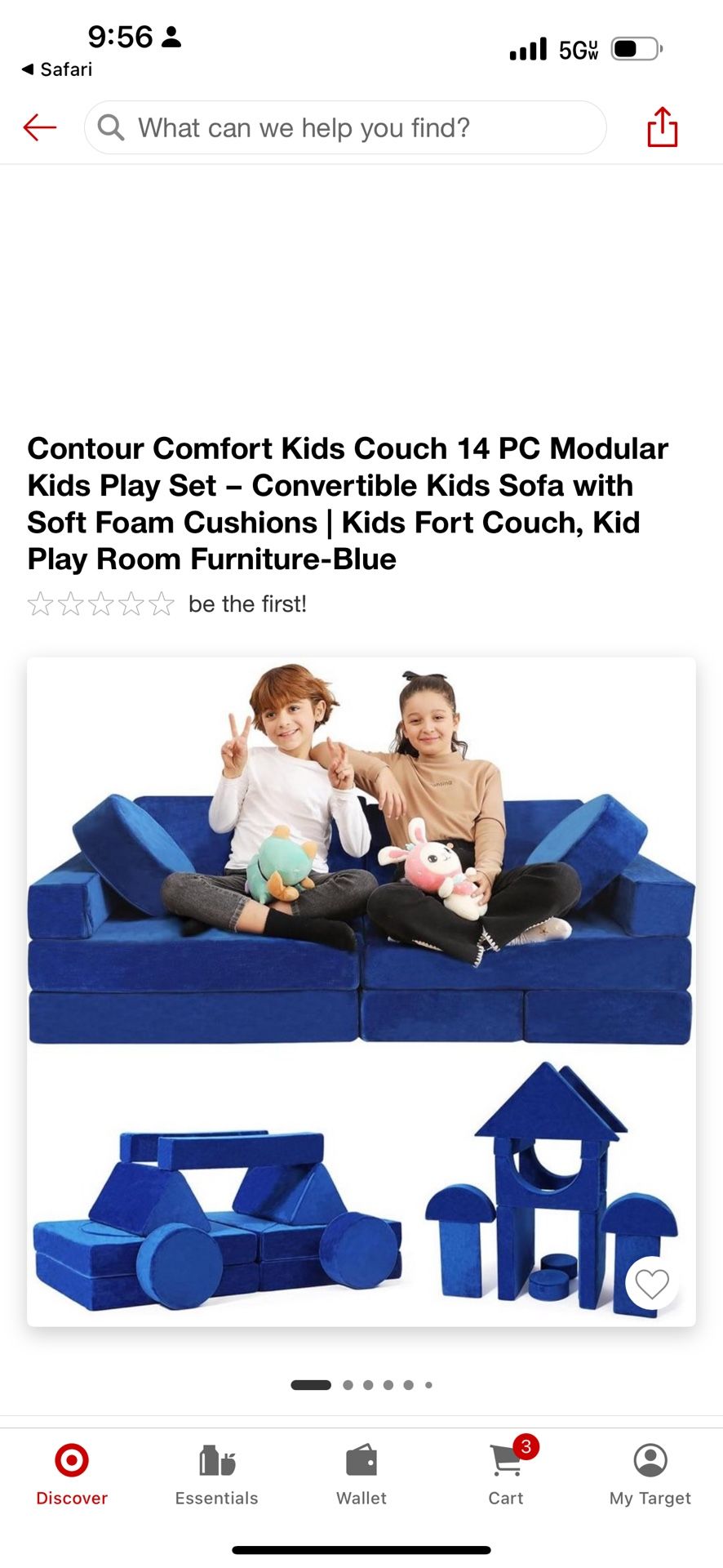 Kids Couch 14 PC Modular Kids Play Couch Set - Convertible Kids Sofa Couch with Soft Foam Sofa Cushions | Kids Fort Couch, Kid Couch Play Room Furnitu