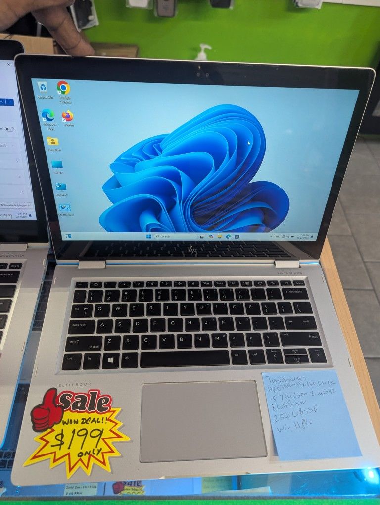 Deal of the Day - HP EliteBook 1030 G2  X360 2-in-One Convertible Touch Screen 

Intel Core i5 -7th Gen 
8GB Ram 
256GB Solid State Drive 
Windows 11 