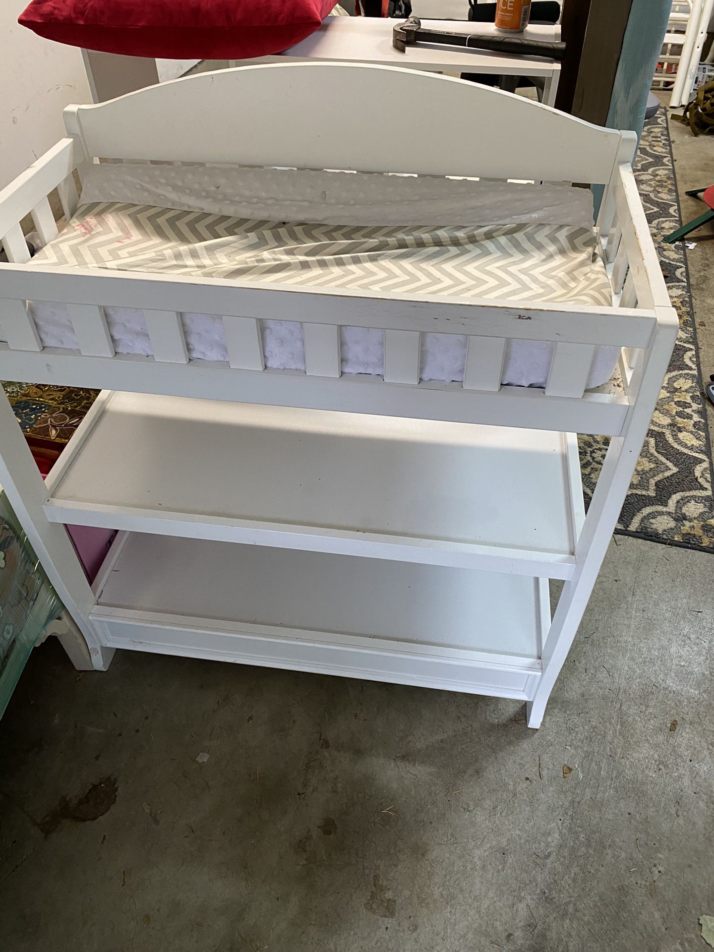 Wooden Changing Table With Pad Included