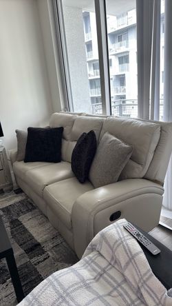 Beige Reclining Loveseat – 2 Seater