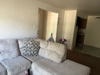 Gray Fabric Sectional Sofa with Chaise