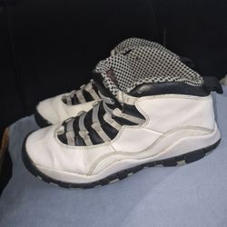 Nike Air Jordan Retro X 10 Steel Size 7 White Black 310806-103 “Read” - Wear