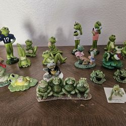 Vintage frogs, different sizes and designs.  
