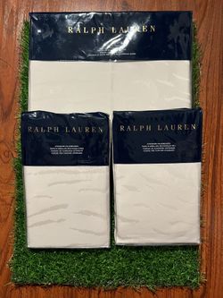 Ralph Lauren  “Olivia Mirada” Queen Flat Sheet + 4 Standard Pillow Case Set. NWT