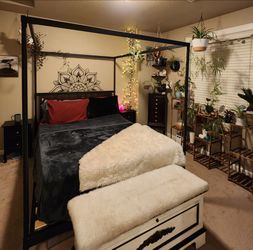 Queen canopy bed frame