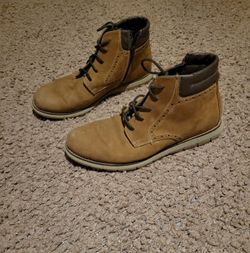 WOMENS JOHNSON & MURPHY LEATHER EATON PLANT TOE BOOTS KHAKI SIZE 6.5 