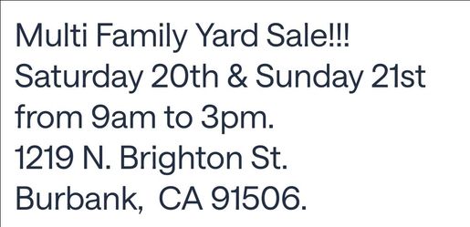 Multi Family Yard Sale!!!
