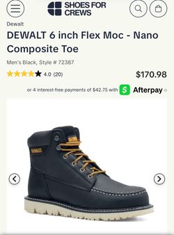 Brand New DEWALT Flex Moc 6" Nano Composite Toe Work Boots – Size 8