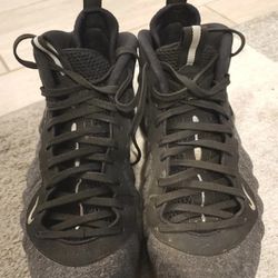 Nike Air Foamposite Pro Tech Wool Fleece Black Grey Heather Men's Shoes Sz 11.5
