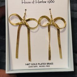 House of Harlow 1960  earrings 14k gold plated brass