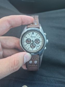 Leather fossil watch
