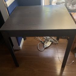 Dark Brown Table With Extension Leaf