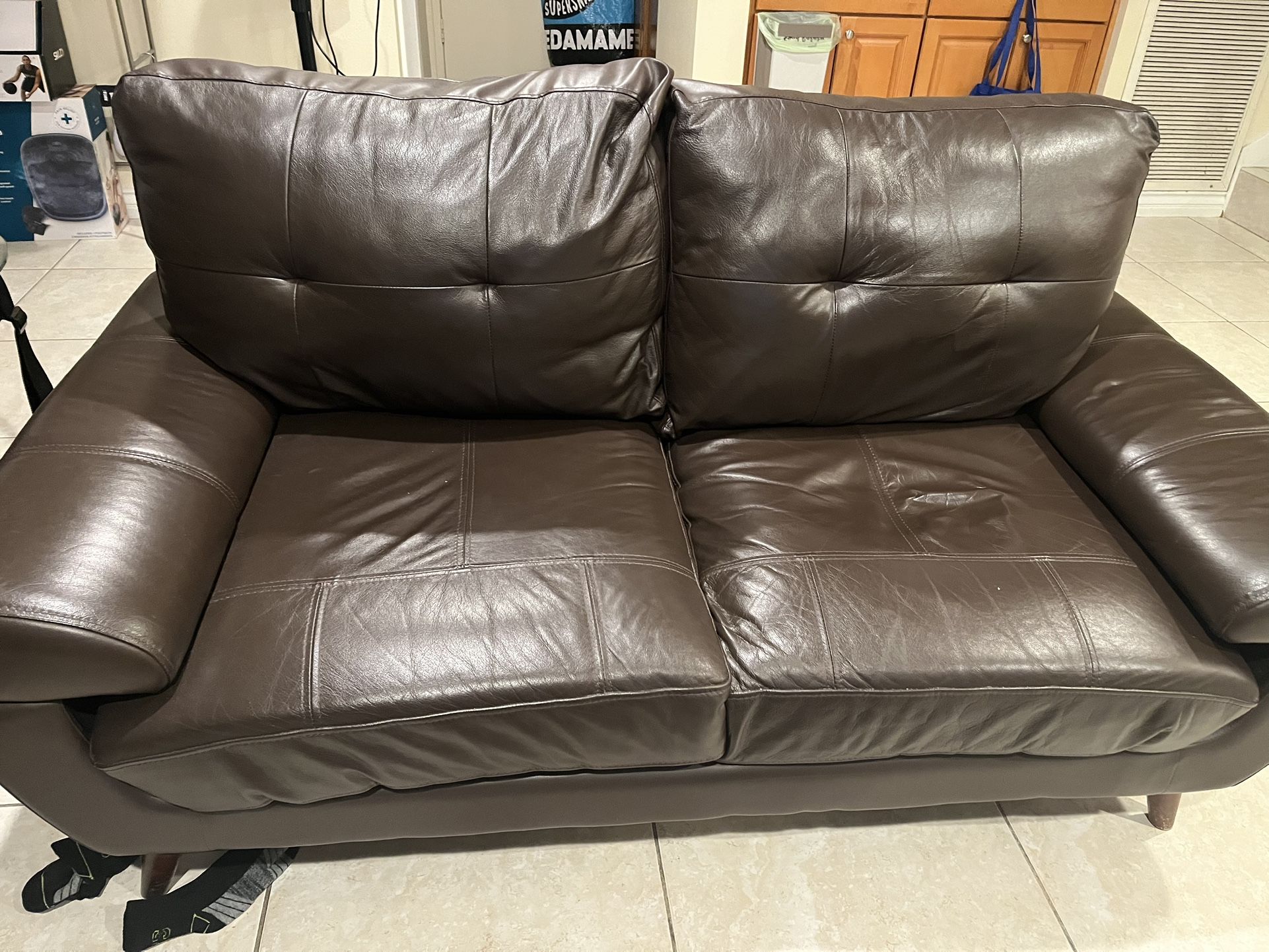 2 Pieces Leather Sofa