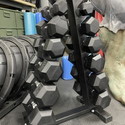 RUBBER DUMBBELLS🔹SPORTS FITNESS GYM EQUIPMENT 