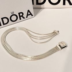REFLEXIONS Multi SNAKE CHAIN Authentic PANDORA Silver Bracelet