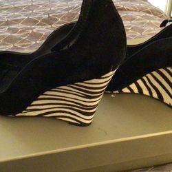 Black Suede Zebra Fur