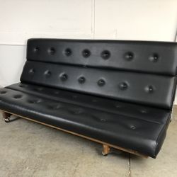 Midcentury Leather Futon 