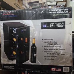 Koolatron 8 Bottle Wine Cooler, Black, Thermoelectric Wine Fridge, 0.8 cu. ft. (23L),