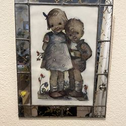 Vintage Stain, Glass, Hummel Picture