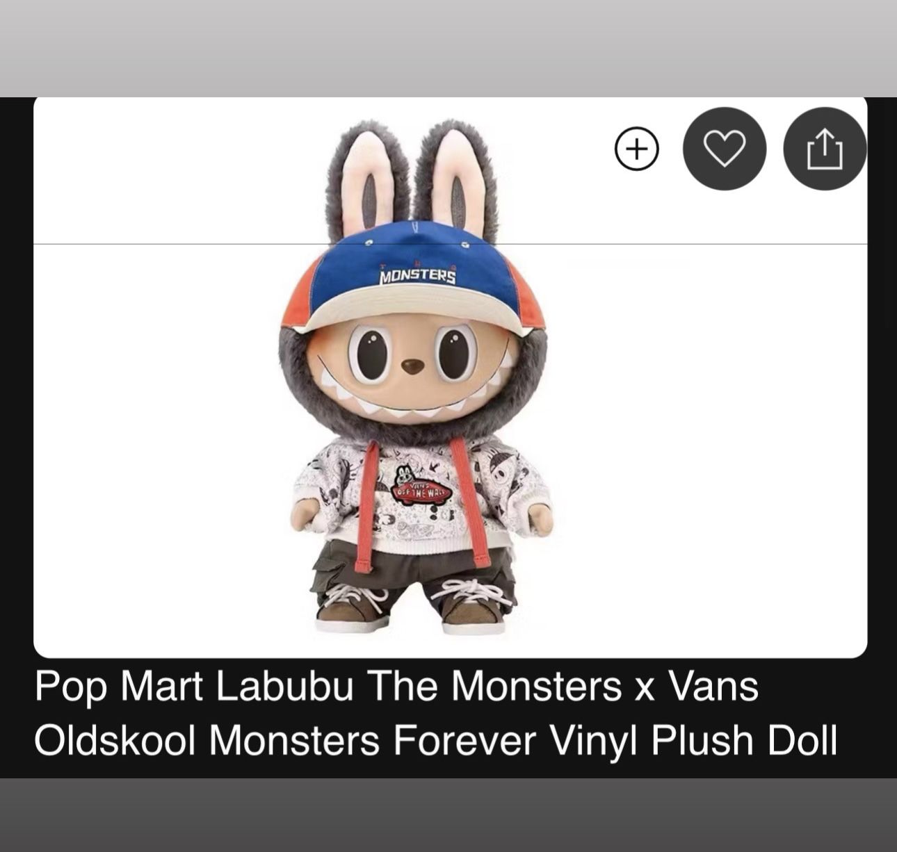 Pop Mart Labubu The Monsters x Vans