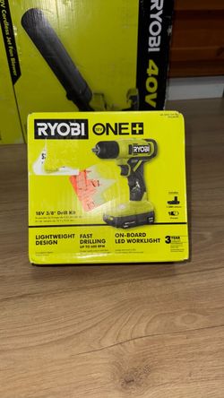 Ryobi ONE+ 18V Cordless 3/8in Drill/Driver with Battery & Charger)