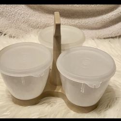 Vintage Tupperware condiments caddy