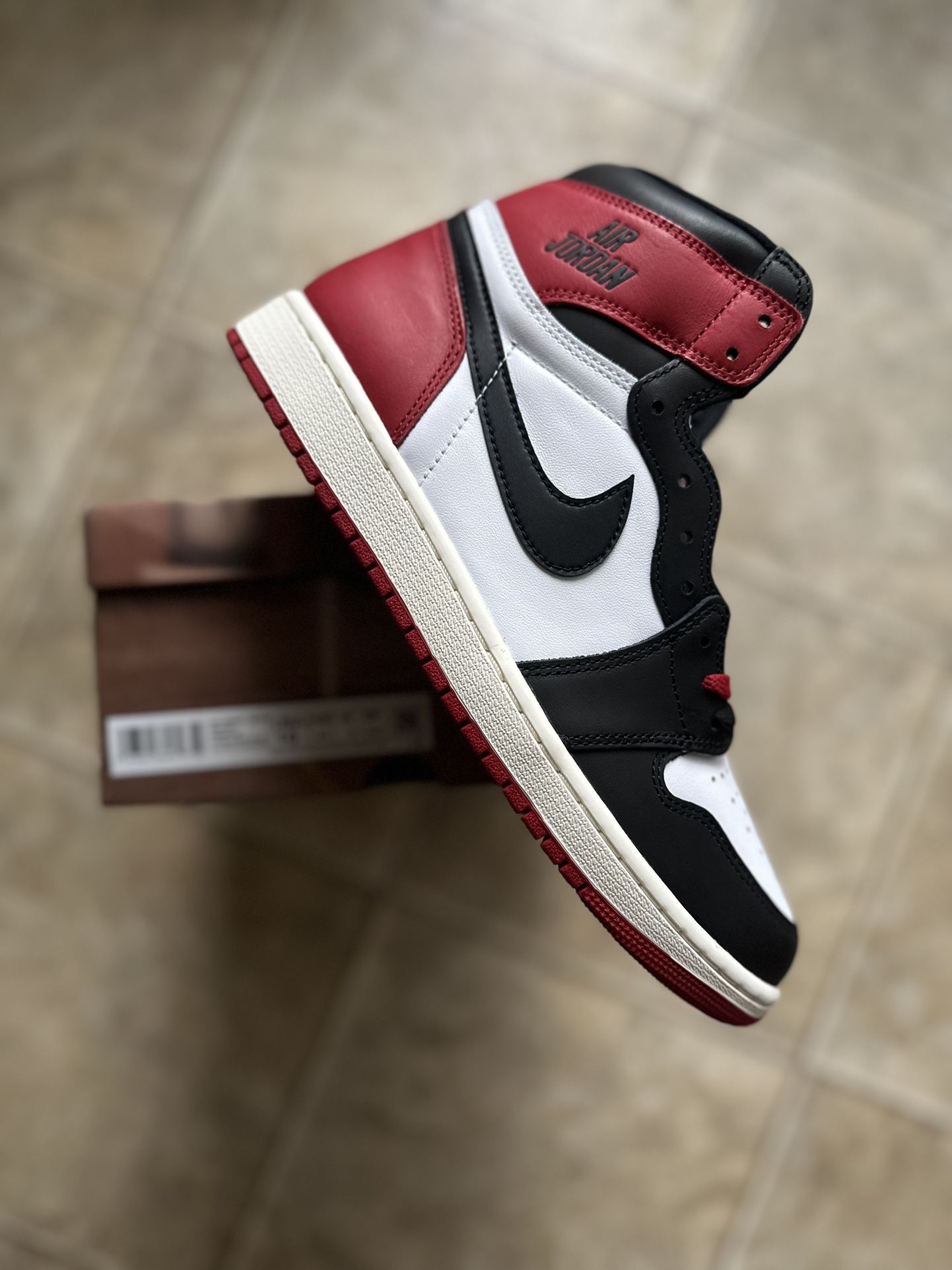 Jordan 1 Retro High OG Black Toe Reimagined Size 10