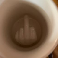 Gag Mug With Middle Finger Inside .