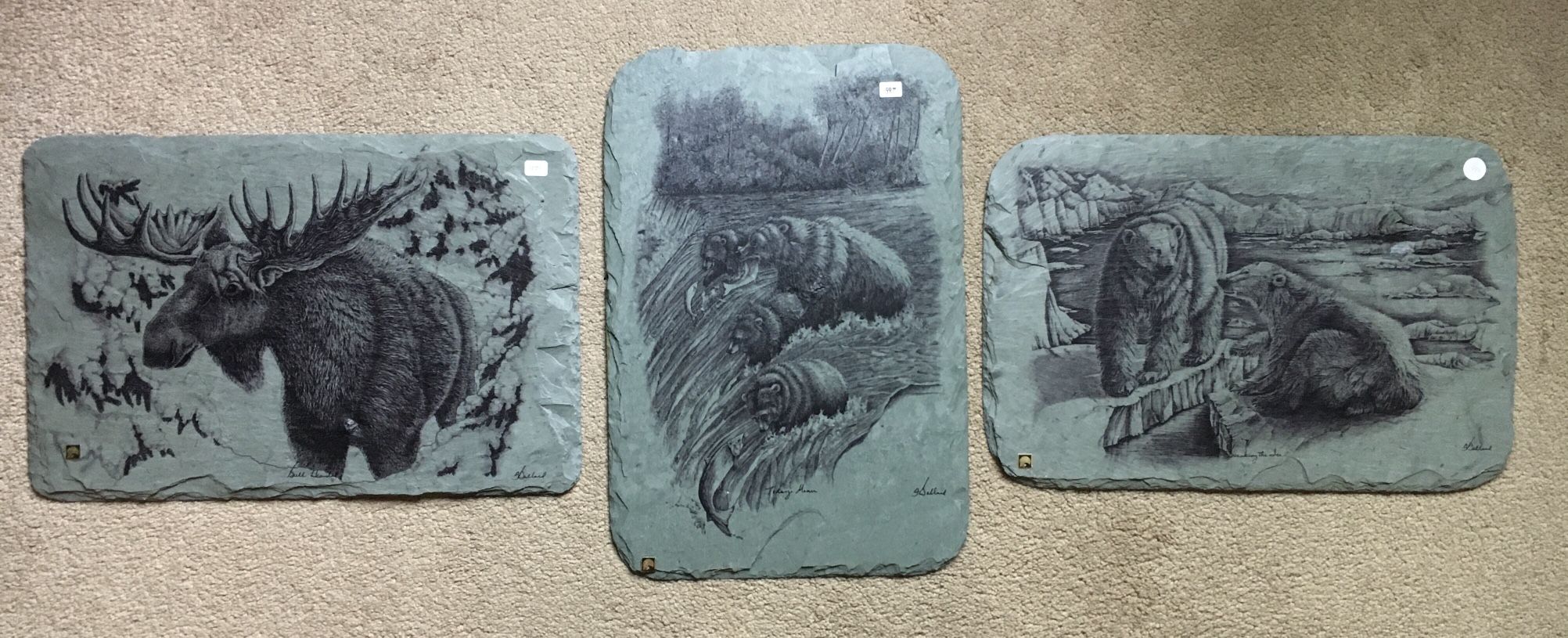 3 Amazing Natural Slate Wildlife Artwork Pieces