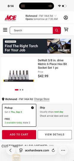 Dewalt 3/8 metric hex bit socket set new