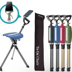 Ta-Da Chair Series 2 PRO, Portable Walking Stick, Cane with Seat, Foldable Ch...