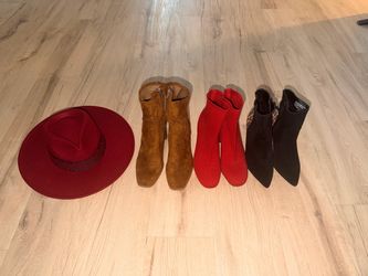 CLOSET SALE!!! Adjustable Red Western Hat and Boots Size 8