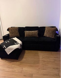 Black Sofa + Pull Out Bed + Storage