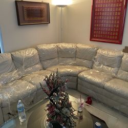 Natuzzi Italian Leather Sectional(recliner) and Sofa 