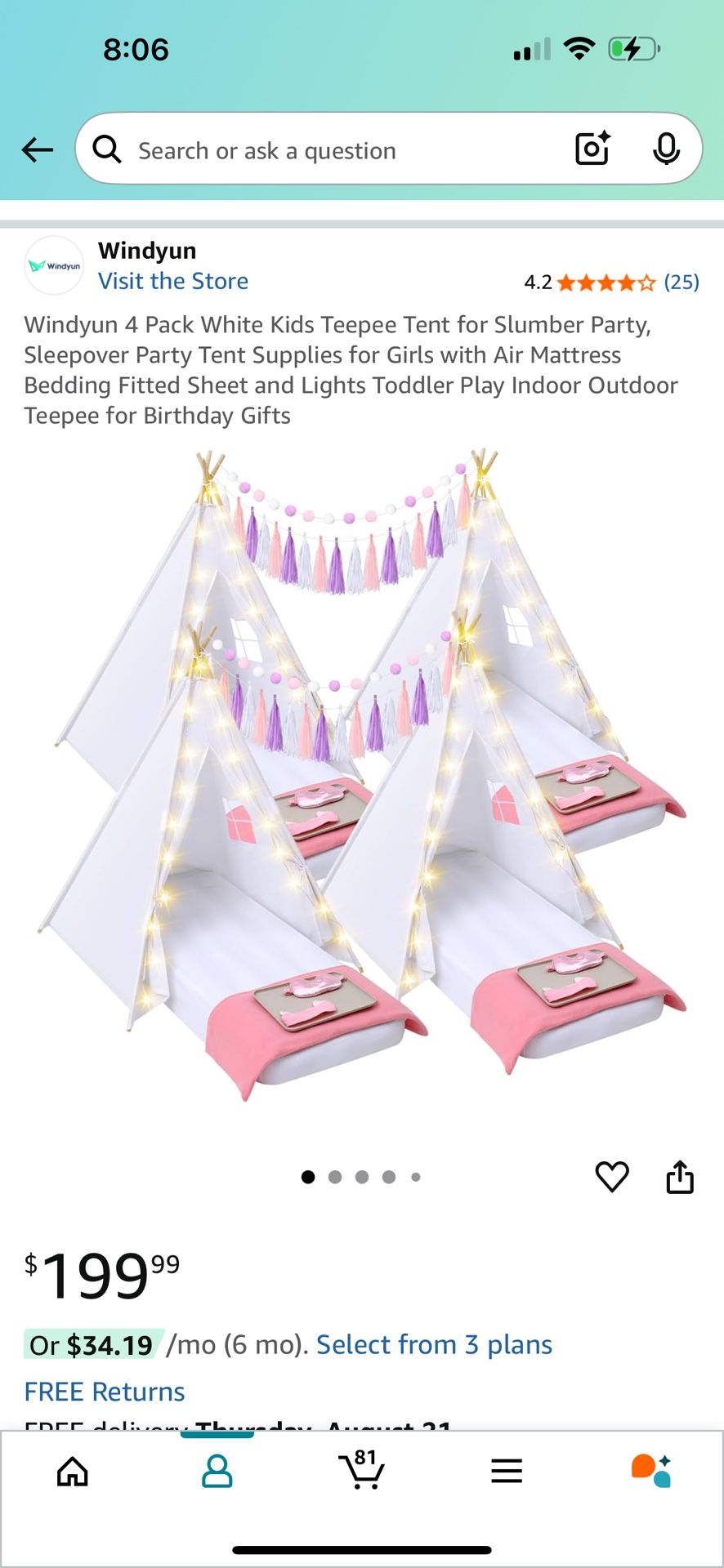 Kids Tent And Mattress Sets