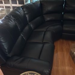 Nice Black Leather Sectional 