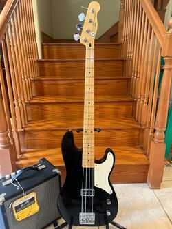 Squier Vintage Modified Carbonita Precision Bass w/ Fender Rumble 15 Bass Amp (Brand New)