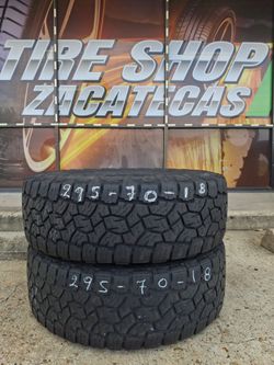PAIR OF 295-70-18 TOYO OPEN COUNTRY FREE INSTALL AND BALANCE