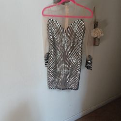 Beautiful Mesh Tulle Sequined Dress