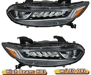 Fit For Honda Accord Sedan 2018-2020 Halogen Headlight DRL W/LED Left&Right Side