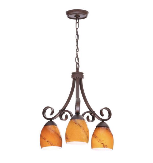 Hampton Bay Rhodes 3 Light Nutmeg Down Chandelier For In Hampton Bay Rhodes 3 Light Nutmeg Down Chandelier