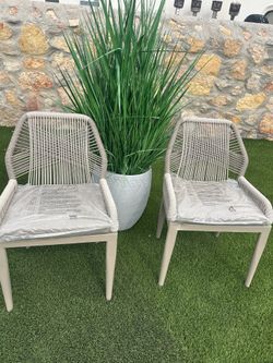 Purple leaf 2 set of chairs outdoor furniture soft gray balcony porch house apartment new