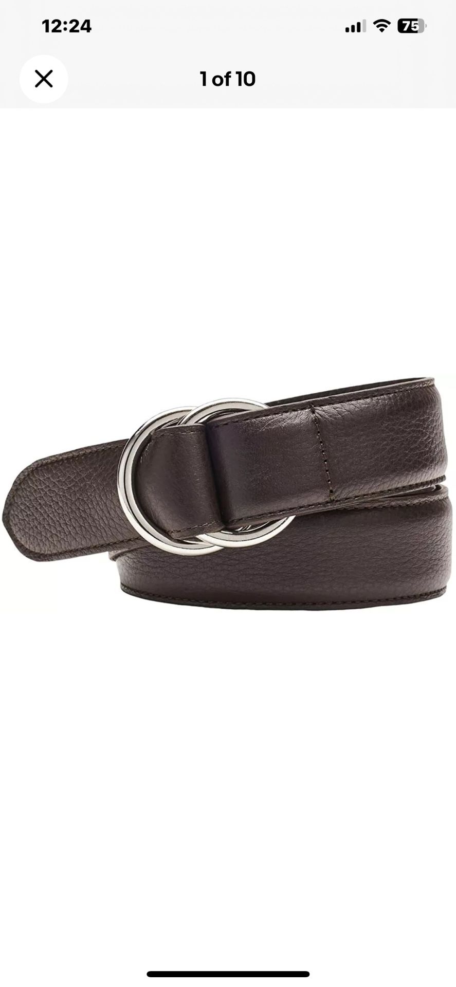 Peter Millar Deerskin Leather Belt O-Ring Expresso Made In Italy Size 34