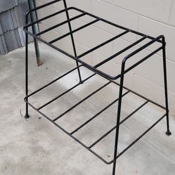 Iron Stand 2 Shelfs Add Wood For Shelving Or Use For Potted Plants