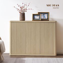 46.6”Buffet Cabinet with Storage Accent Sideboard with 3 Doors, Modern  Fluted Buffet Table Media Console Cabinet Entryway Cabinets for Living Room Ki
