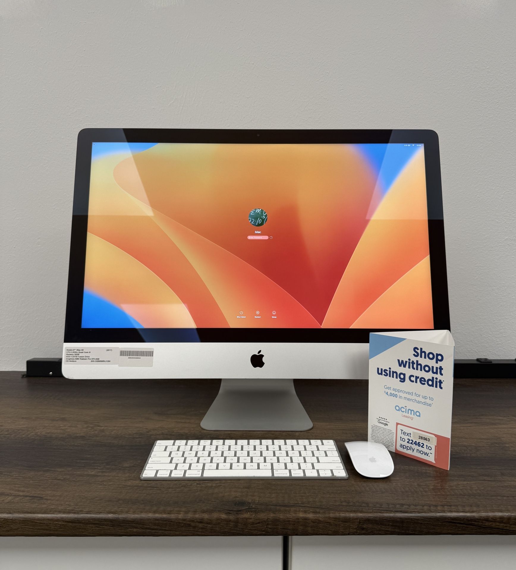 iMac 27 5K Retina 3.5Ghz Intel Quad Core i5*1.03TB Fusion Drive*