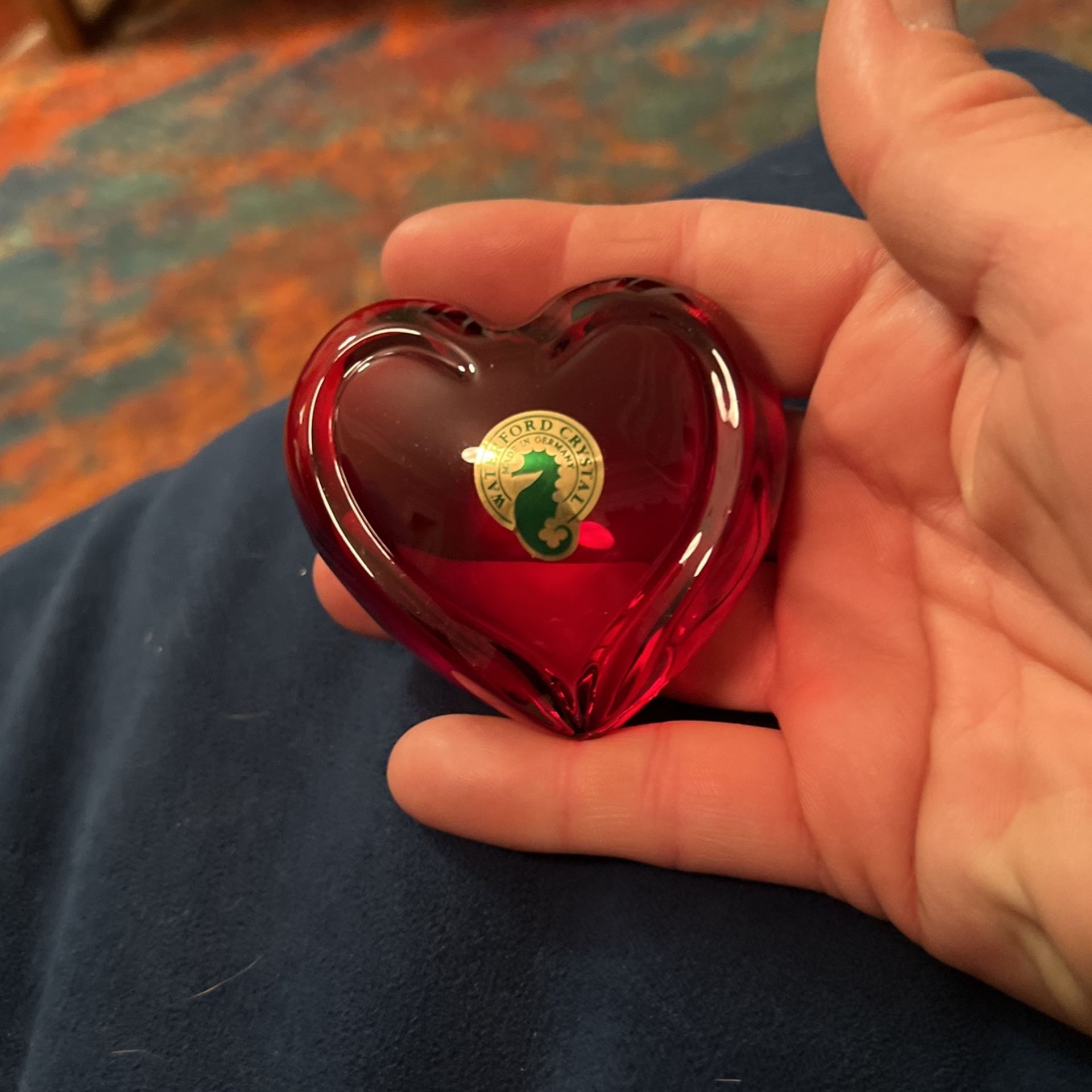 Waterford Red Crystal Heart