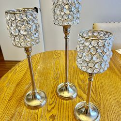 Set Of Three Tall Candle Holder 